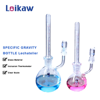 Loikaw Lab 25ml 50ml Pycnomètre en verre Pycnomètre de laboratoire à gravité spécifique avec thermomètre