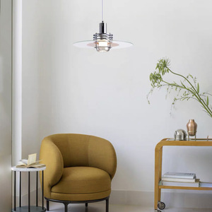 Bauhaus Designer UFO Pendant <b>Light</b> Nordic Style Minimalist Modern Vintage Glass for <b>Dining</b> Living Room Middle Sized Lamp - Product Image 1