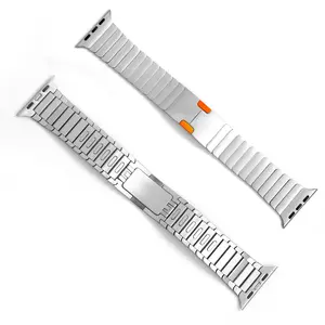 Snelkoppeling 316l Roestvrij Staal Oranje Titanium Horlogeband Voor Apple Watch Serie 9 8 7 6 Se Iwatch Ultra 40/41/44/45/49 Mm