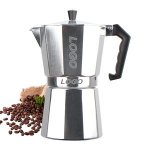 Cafetera <span class=keywords><strong>Moka</strong></span> de 6 Tazas, Estilo Italiano Retro, Cafetera Espresso para Estufa, Plateada, Portátil, para el Hogar y la Cocina - Product Image 1