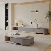 Table Basse Carrée Moderne en Bois Style Nordique et Meuble TV Combiné pour Salon et Hôtel – Excellent Rapport Qualité-Prix