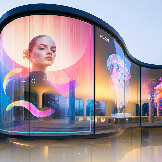 Hot Sale Full Color Flexible Ultra Thin Flexible Soft Led Display Screen Transparent LED Screen Film Use for Shop Window