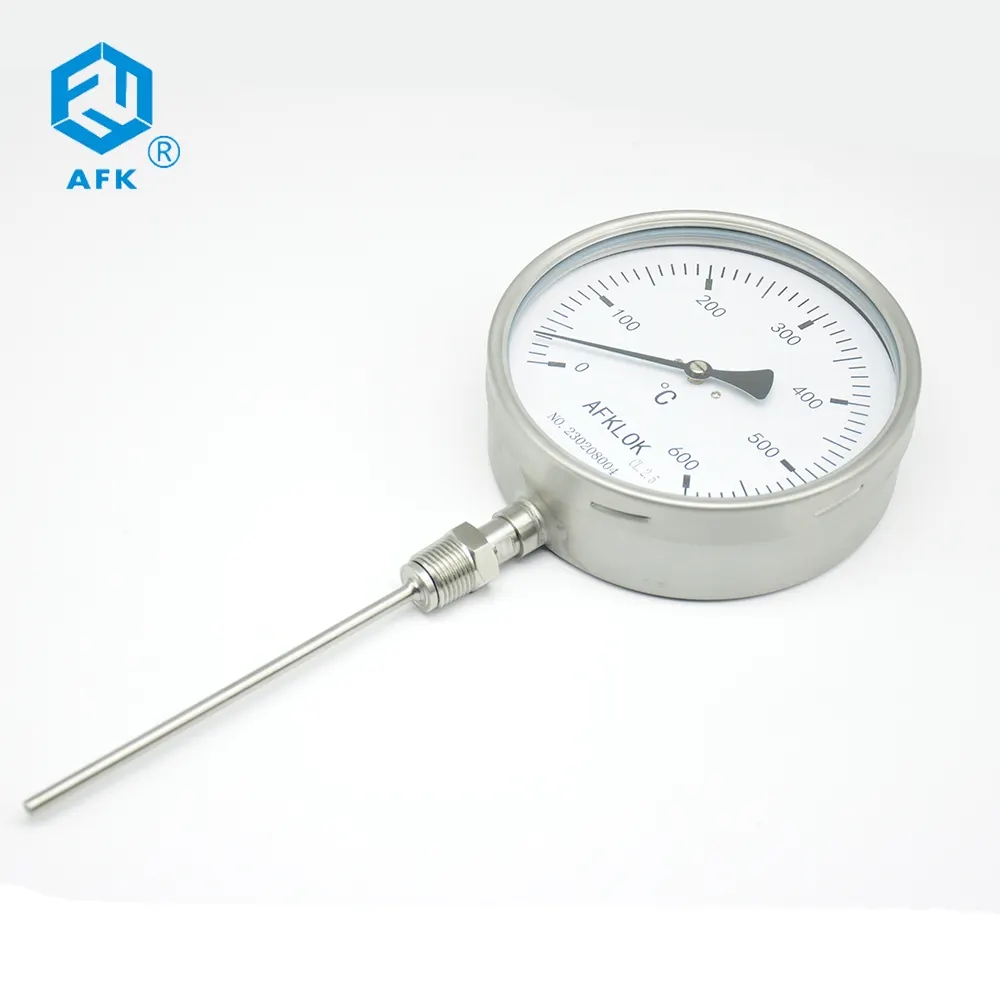 Thermomètre bimétallique brassage 3 "cadran 2-1/2" tige 0-250 deg F/-20-120 deg C +/-1% précision réglable 1/2 "NPT support arrière bimétal