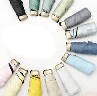 Parapluie de voyage pliable et léger pour femme, mini, portable, manuel, anti-UV, en tissu pongé, cinq plis, moderne