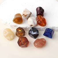 Perles acryliques à gros trous pour la fabrication de bijoux en gros |   Perles en vrac ovales couleur écaille de tortue ambre pour collier bohème, maillot de bain, bikini, DIY
