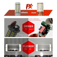 Ampoule LED Edison E27, E14, E27, 12W, 16W, bougie épis de maïs, 110V -240V, éclairage d'intérieur trois couleurs à intensité modulable