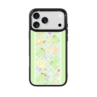 Coque de téléphone AG Feeling Black Edge avec motif perroquet vert doré pour iPhone 17, 17 Pro Max, 16 Pro, 15 – Coque magnétique