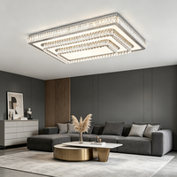 Vente en gros en ligne de luminaires de plafond modernes et luxueux en cristal pour salon, style nordique, chrome, LED, cristal K9, lampe de plafond LED pour chambre à coucher