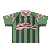 Custom Streetwear Patchwork Rugby Fútbol Camiseta Jerseys de punto de algodón Baloncesto Club Sport Boxy Cropped Men Jersey