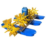 Moteur d'aérateur à roue à pales à six impellers en acier inoxydable 304 de 3 CV, oxygénation de 2,4 kg/h, 380 V pour l'aquaculture de crevettes