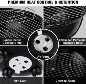 Grille de trépied <span class=keywords><strong>Apple</strong></span> Portable 44CM pour la cuisson en plein air et le talonnage antirouille avec roues robustes Style moderne personnalisé - Product Image 4