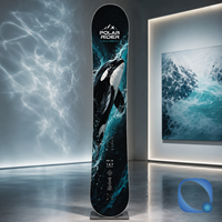 Snowboard tout-terrain pour adultes avec graphismes floraux post-apocalyptiques, profil flexible bidirectionnel, noyau en bois de peuplier pour l'hiver