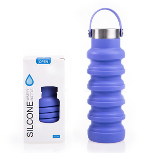 Bouteille d'eau en silicone écologique, tasse à boisson chaude en silicone, gobelet isotherme vide pour jus et lait - Product Image 1