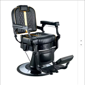 เก้าอี้ทำผมทรงหรูหราคุณภาพสูงโครงโลหะสีดำสำหรับร้านเสริมสวย เก้าอี้ตัดผมแบบกำหนดเองสำหรับร้านตัดผม - Product Image 1