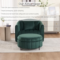 Fauteuil pivotant surdimensionné moderne en forme de citrouille avec rangement, pouf confortable, siège vert, style détente, canapé d'appoint modulable, pieds en métal, mobilier