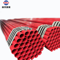 Tuyaux d'incendie galvanisés à chaud de couleur rouge avec raccords filetés, approuvés FM/UL pour la protection incendie