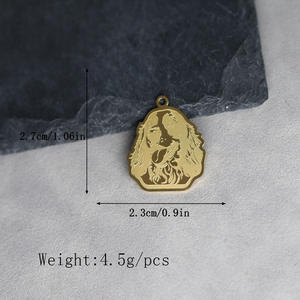 Qiandi hecho a mano <span class=keywords><strong>Cocker</strong></span> Spaniel colgante collar, joyería de acero inoxidable para mujer accesorio de bricolaje - Product Image 4