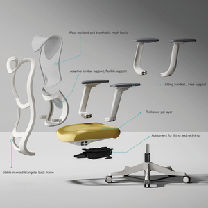 Silla de Oficina Ergonómica en Oferta con Reposabrazos Ajustables y Función de Elevación para Uso en Casa/Oficina - Product Image 3