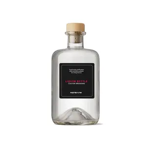 Frasco de vidro para farmácia, 100ml, 200ml, 375ml, 500ml, 700ml, para bebidas espirituosas, grappa, álcool, licor, xarope de vinagre