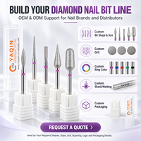 Fraise à ongles diamantée double couche pour cuticules, peaux mortes des flancs des ongles et callosités, vente en gros sous marque privée