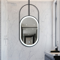 Miroir de salle de bain LED décoratif moderne et minimaliste avec barre de suspension et commande tactile pour coiffeuse, hôtel, salle de maquillage, maison, style industriel