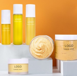 맞춤형 로고 얼굴 미백 브라이트닝 심황 여드름 제거 세트 비타민 로션 라이트닝 페이스 세럼 크림 스킨 케어 세트 - Product Image 1