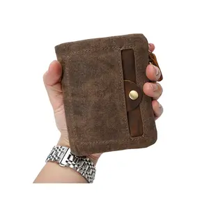 In Voorraad Handgemaakte Waterdichte Portemonnee Mannen Casual Clutch Bag Retro Purse Canvas Korte Portemonnee