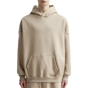 Hoodies personalizados Regular ajuste solto Slim cortar e costurar francês terry man liso manga curta cor bloco camisola hoodie