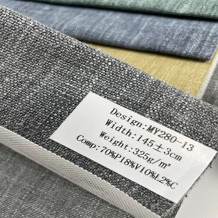 70% Polyester18%V10%L2%C Linen Cotton fabric for upholstery
