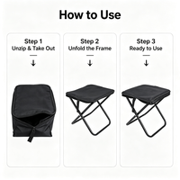 Tabouret pliant portable de haute qualité pour l'extérieur, léger, en fer, moderne, pour le camping, la randonnée et la pêche