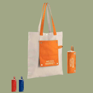 Lona de algodón plegable fácil de usar bolsa de comestibles reutilizable con logotipo personalizado de gran tamaño bolsas de compras para viajes de supermercado - Product Image 2