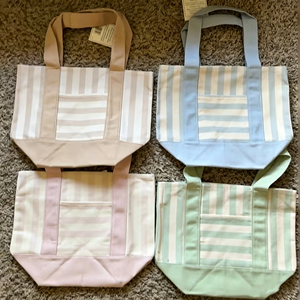 Bolsa de Compras de Lona Pequeña, Moderna y Ecológica, con Diseño a Rayas, para Llevar al Hombro - Product Image 4