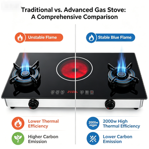 Cocina de gas infrarroja de doble combustible, económica y compacta, con 3 quemadores, ideal para apartamentos de alquiler, dormitorios y decoración de <span class=keywords><strong>cocinas</strong></span> pequeñas. - Product Image 3