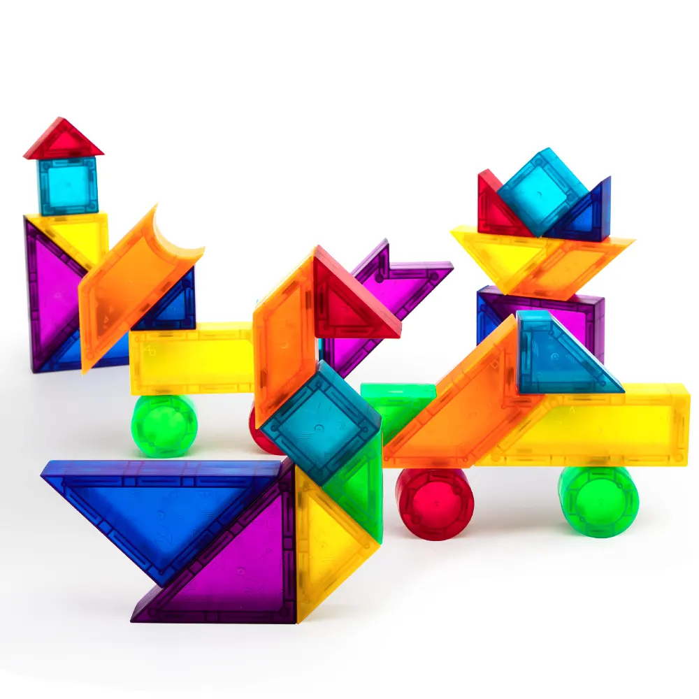 Creative New Shape Magnetic Building Block Magnetic Tiles Plastic Tangram School Teaching Aids Puzzle Toys for Kids