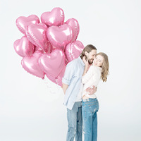 Ballons à hélium en forme de cœur de 18 pouces pour la Saint-Valentin avec cœur Ballons d'amour roses Ballons à cœur
