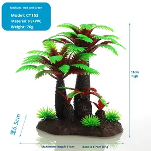 Yilan Style Moderne 5W Mini <span class=keywords><strong>Table</strong></span> De <span class=keywords><strong>Sable</strong></span> Modèle 153 Ornement D'aquarium avec Décor En Plastique Artificiel De Cocotier pour Salon - Product Image 5