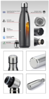 Fiole à vide en acier inoxydable à double paroi de 500ml personnalisée Nouveau design Sports et souvenirs pour l'eau froide et chaude Idée de cadeaux sportifs de ville