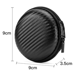 Tùy chỉnh sợi carbon thiết kế vỏ cứng EVA túi dây kéo đóng cửa chống sốc du lịch lưu trữ túi sạc tổ chức cho tai nghe - Product Image 2