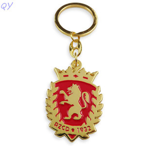 QY personnalisé alliage métal émail porte-clés carré Logo porte-clés emballage individuel cadeau promotionnel pendentif - Product Image 5
