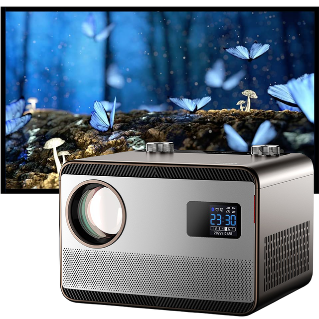 Cheerlux High Lumen Outdoor 750 ANSI Lumens 5000 Contrast Ratio Android HIFI STEREO 1080P 4K Ready Home Theater LCD Projector