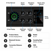 Interface audio USB sans fil et filaire SONO SC-A avec suppression du bruit par IA, batterie 1500-1999 mAh pour karaoké et diffusion en direct