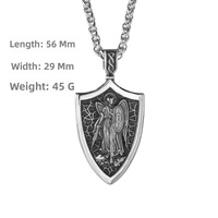 Nouveau collier en cuivre de style nordique, motif épée et bouclier d'archange, bouclier rétro, chaîne en bambou, longue sangle, bijoux unisexes tendance, vente en gros