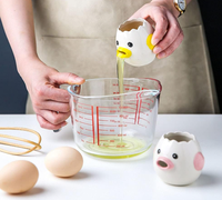 Séparateur d'œufs mignon, séparateur de jaune d'œuf et de blanc d'œuf en céramique, filtre à œufs pratique pour la maison