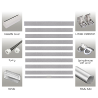 Rideau occultant horizontal sans fil de sécurité, double couche jour et nuit, en tissu zébré à lamelles