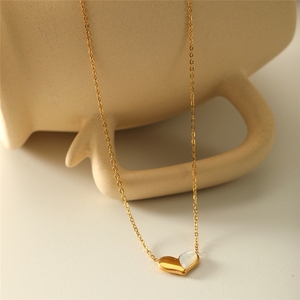 Collar con Colgante de Corazón de Acero Inoxidable 18K con Diseño de Concha, Doble Uso, para Mujer, en Oferta - Product Image 6