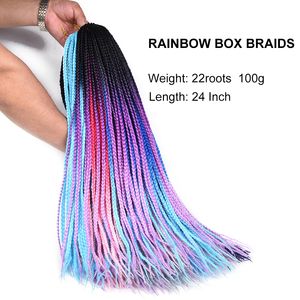 Julianna 14 18 22 24 Inch Kanekalon Synthetic Braiding Hair <strong>Kids</strong> Cabelos Box <strong>Braid</strong> Cacheado T27 Pre Loop Box <strong>Braid</strong> Crochet Hair - Product Image 4
