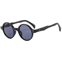 Lunettes de soleil ovales unisexes rondes Steampunk Punk UV400, monture noire pleine, prix bas, prêtes à être expédiées ZN 3676