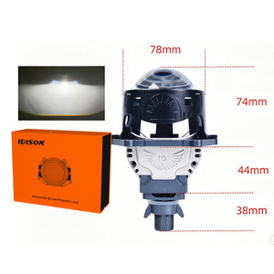 IDISON T55W Bi-LED Projector Lens 4000K+6000K 60w 70w Trapezoid Beam H4 Led Headlight Bulbs With Mini Projector Lens