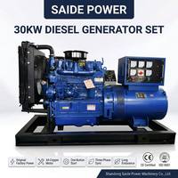 Générateur diesel Weifang Ricardo 30KW 37.5KVA 4 cylindres turbocompressé refroidi par eau 60Hz démarrage automatique usage commercial