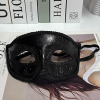 Masque de bal masqué rétro pour homme, style vénitien, grec, romain (noir) - Masque de fête réutilisable et écologique pour adulte, idéal pour les anniversaires